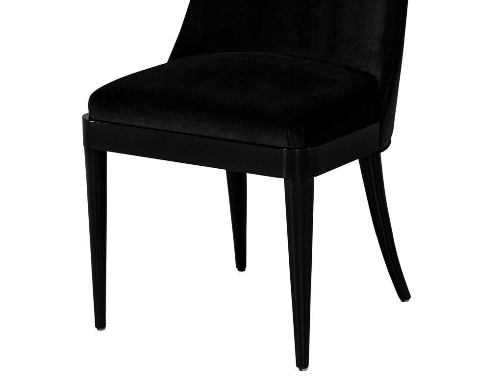 Set of 10 Custom Black Modern Curved Dining Chairs 9