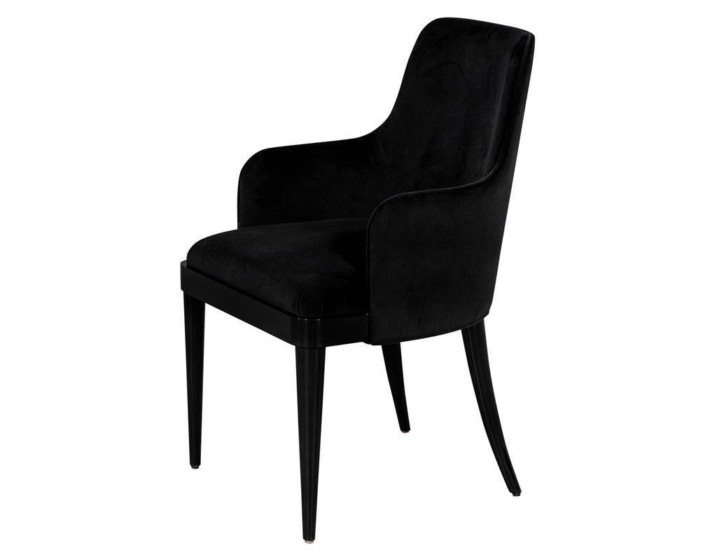Set of 10 Custom Black Modern Curved Dining Chairs In New Condition In North York, ON