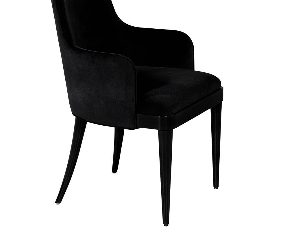 Set of 10 Custom Black Modern Curved Dining Chairs 1