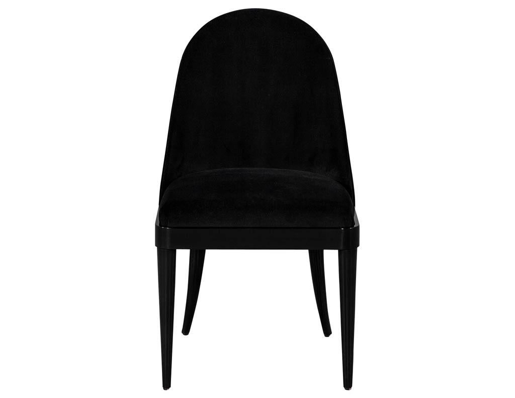Set of 10 Custom Black Modern Curved Dining Chairs 2