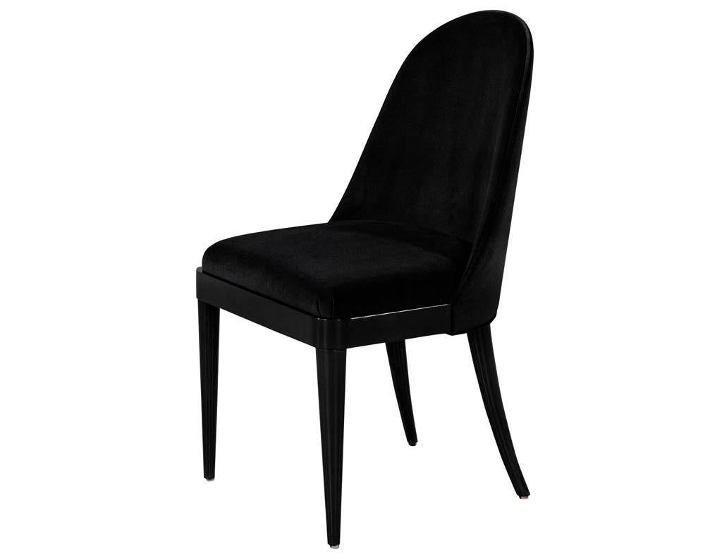 Set of 10 Custom Black Modern Curved Dining Chairs 3