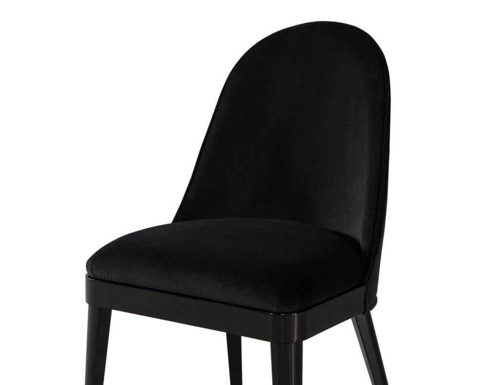 Set of 10 Custom Modern Black Velvet Dining Chairs Svelte Chair For Sale 6