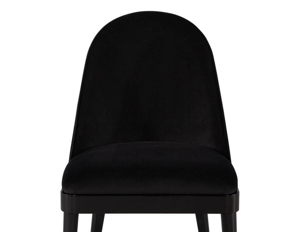 Set of 10 Custom Modern Black Velvet Dining Chairs Svelte Chair For Sale 4