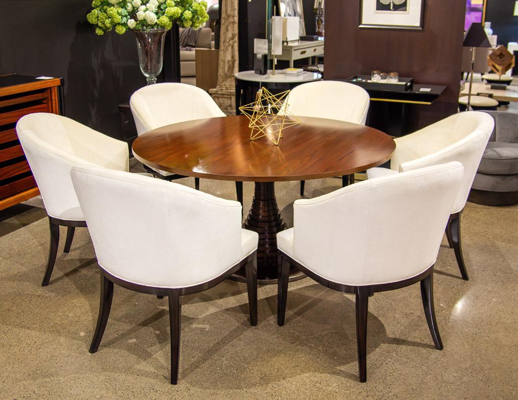 Carrocel Interiors has designed a luxurious set of 10 modern dining chairs, perfect for your home. These chairs are made in Canada with a contemporary mix of modern and classic styles. The chairs feature a comfortable, sleek design with a timeless