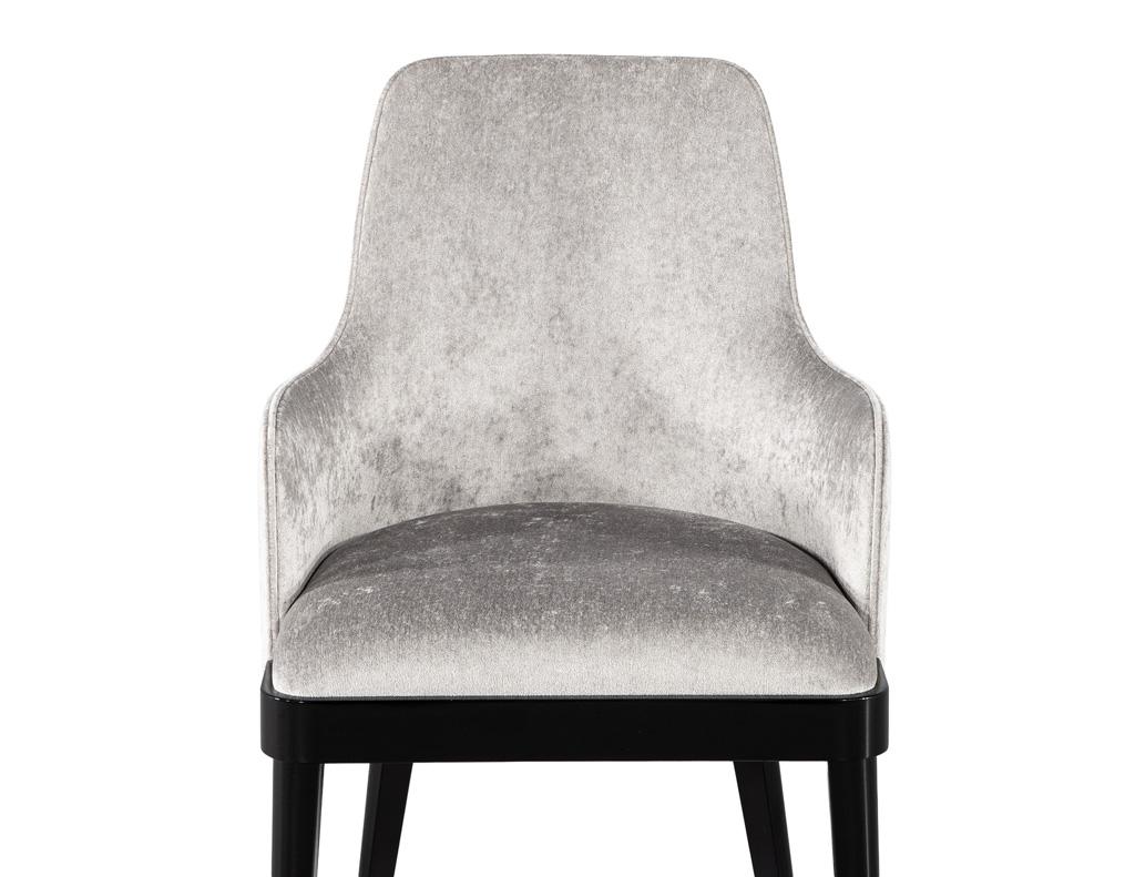 Set of 10 Custom Modern Dining Chairs in Black Lacquer by Carrocel For Sale 12