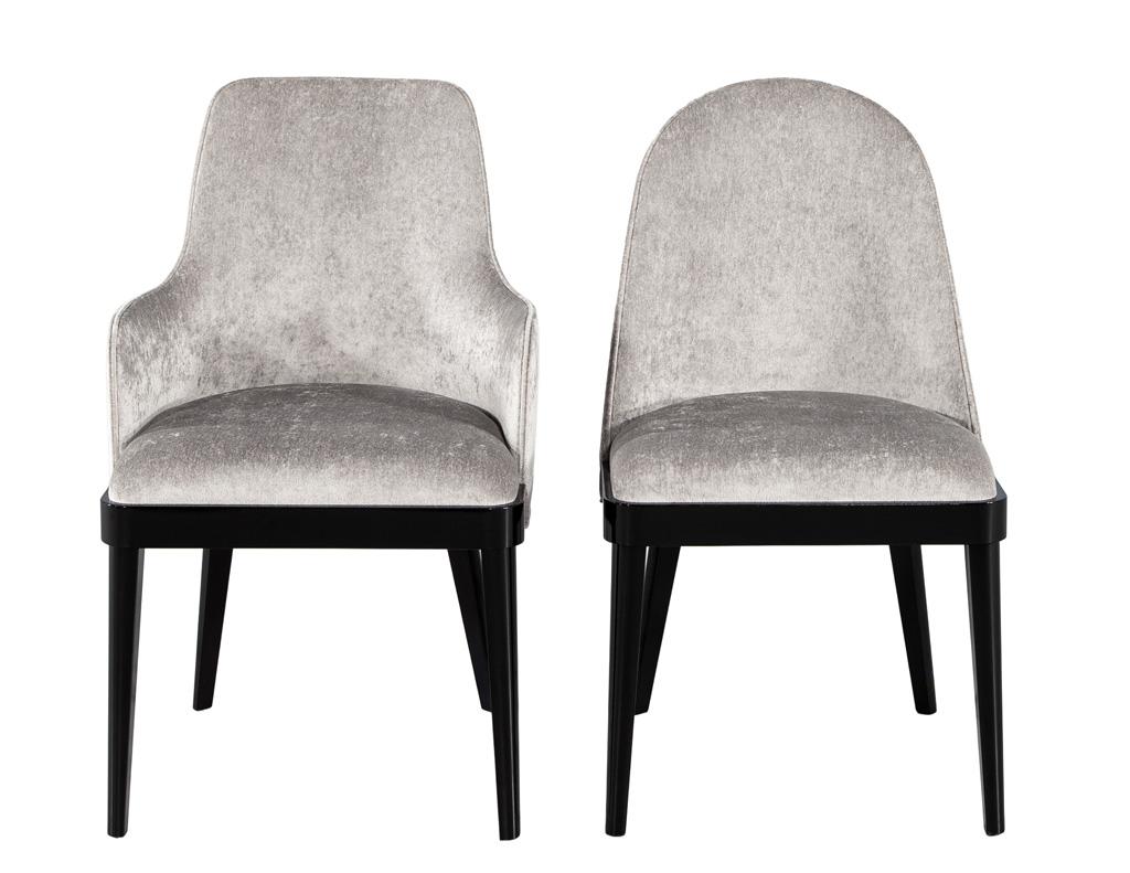 Set of 10 Custom Modern Dining Chairs in Black Lacquer by Carrocel In New Condition For Sale In North York, ON
