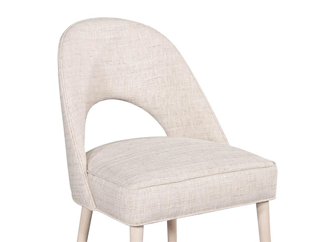 Set of 10 Custom Modern Dining Chairs in Glazier Whitewash Finish 2