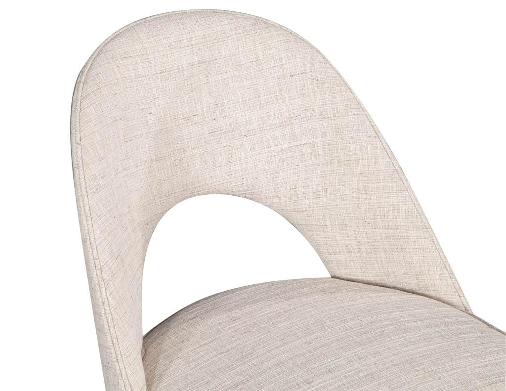 Set of 10 Custom Modern Dining Chairs in Glazier Whitewash Finish For Sale 5