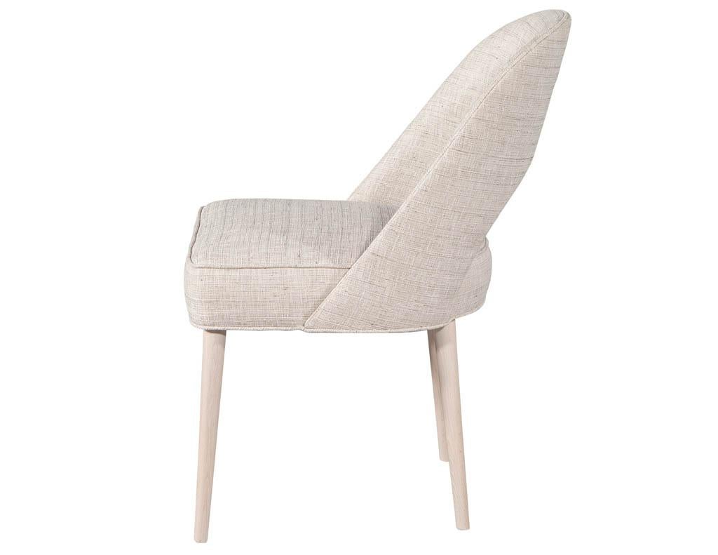 Canadian Set of 10 Custom Modern Dining Chairs in Glazier Whitewash Finish