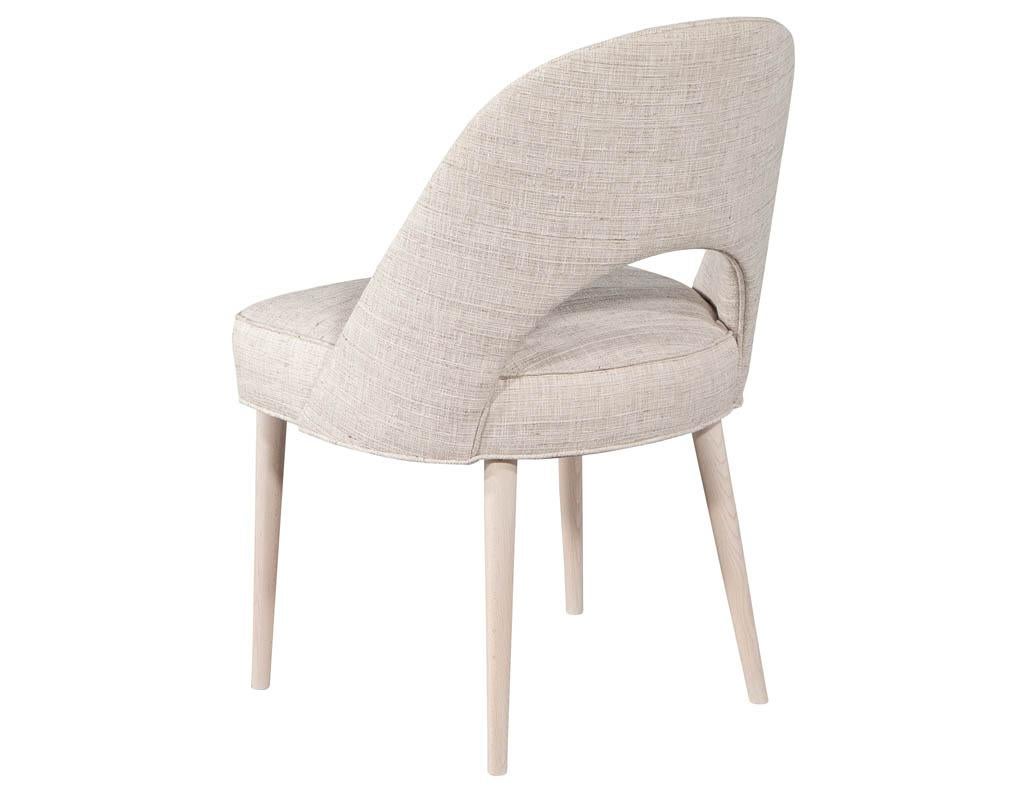 Set of 10 Custom Modern Dining Chairs in Glazier Whitewash Finish In New Condition For Sale In North York, ON