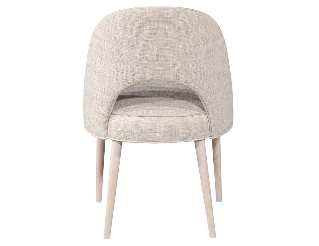 Contemporary Set of 10 Custom Modern Dining Chairs in Glazier Whitewash Finish For Sale