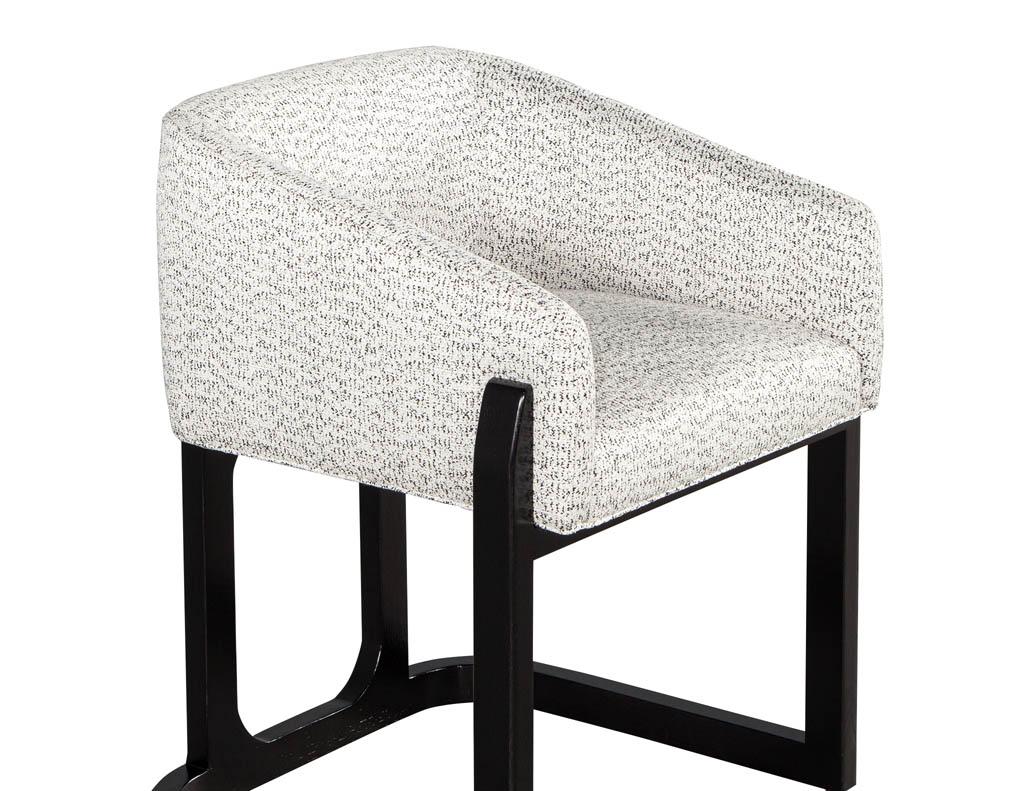 Set of 10 Custom Modern Oak Dining Chairs in Black and White For Sale 3