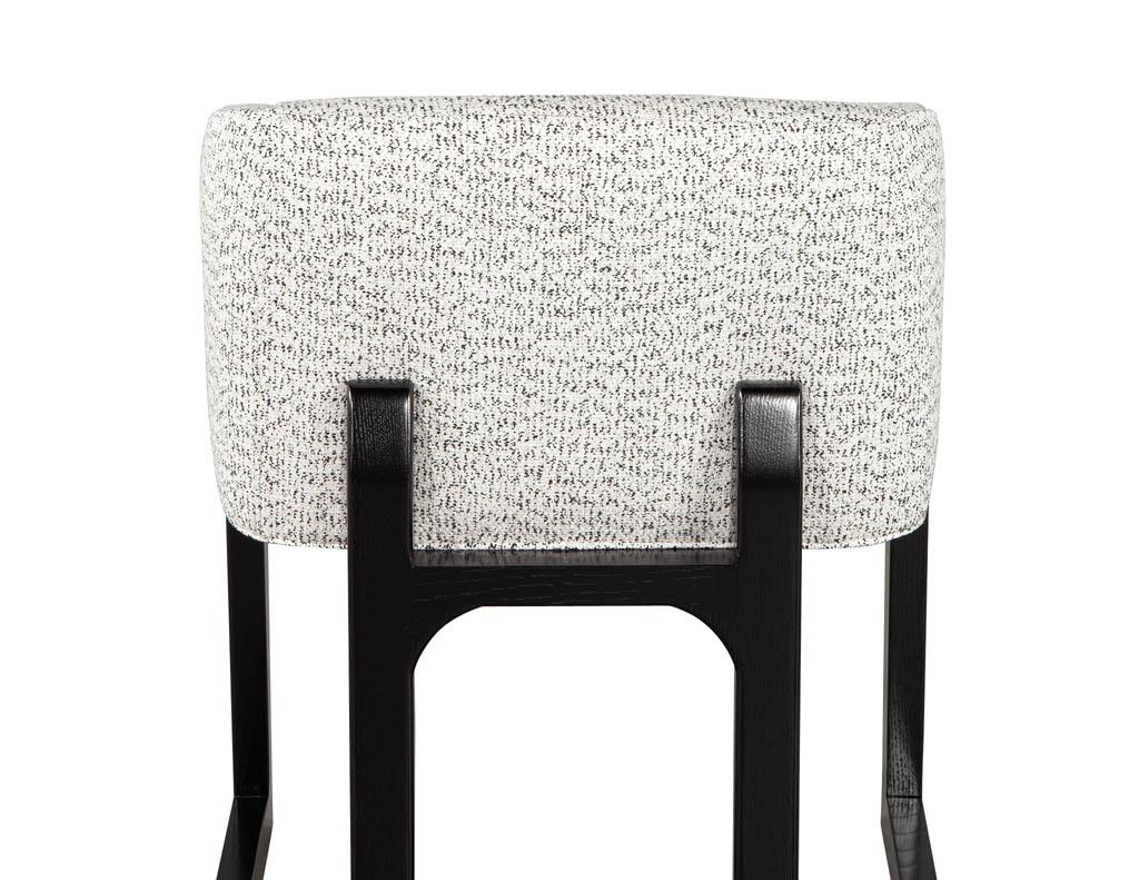 Set of 10 Custom Modern Oak Dining Chairs in Black and White For Sale 7