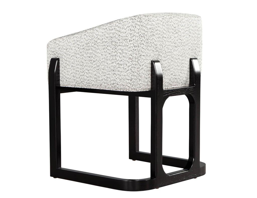 Set of 10 Custom Modern Oak Dining Chairs in Black and White For Sale 9