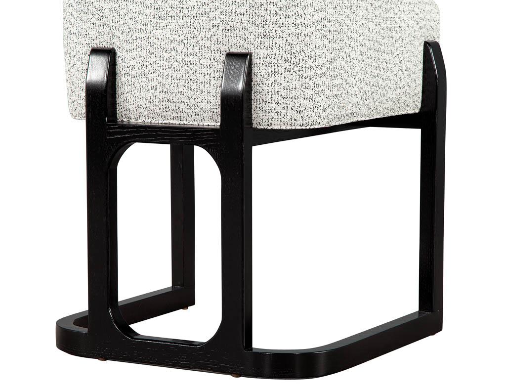 Set of 10 Custom Modern Oak Dining Chairs in Black and White For Sale 12