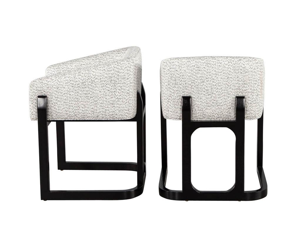 Canadian Set of 10 Custom Modern Oak Dining Chairs in Black and White For Sale