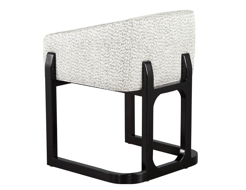 Contemporary Set of 10 Custom Modern Oak Dining Chairs in Black and White For Sale