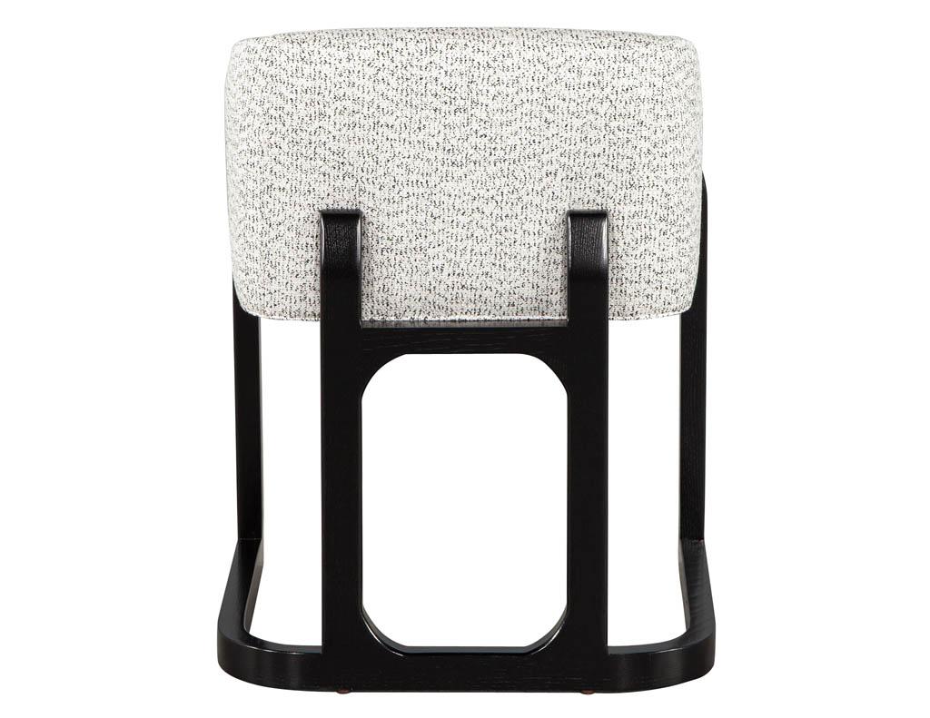 Set of 10 Custom Modern Oak Dining Chairs in Black and White For Sale 2