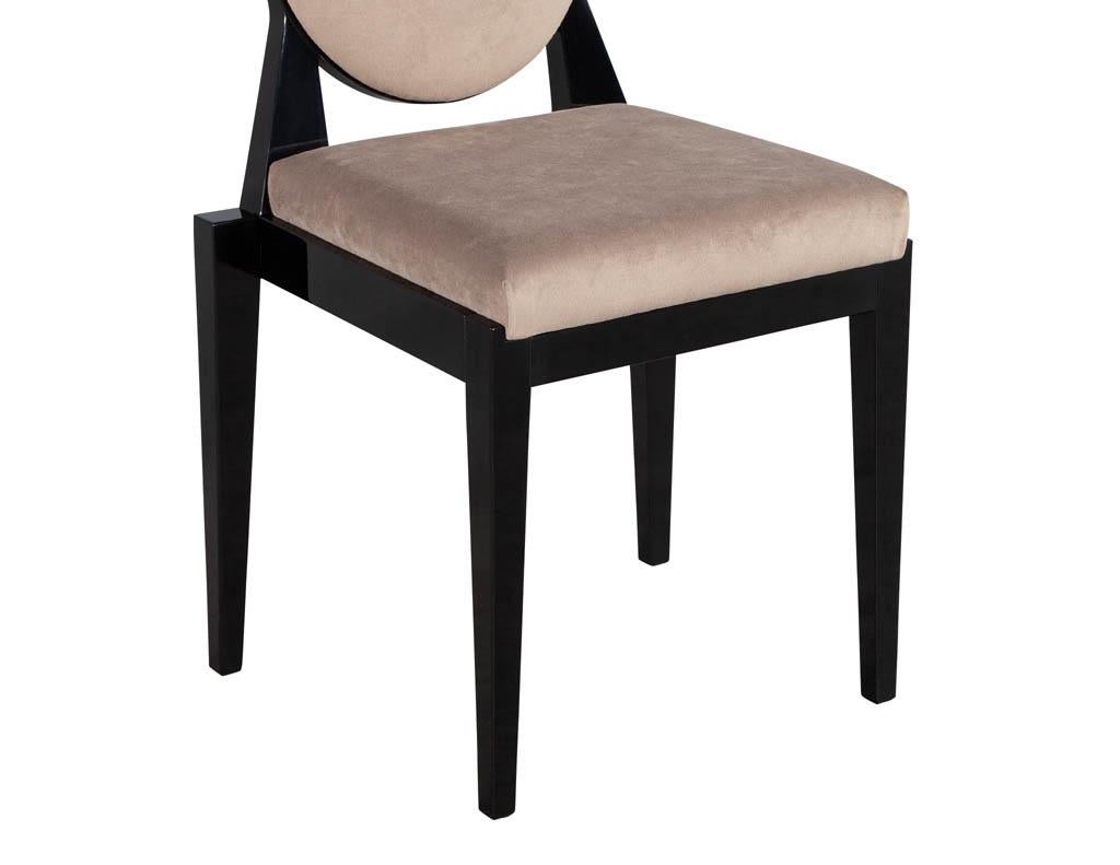 Set of 10 Custom Round Back Modern Dining Chairs Arrondi Chair For Sale 2