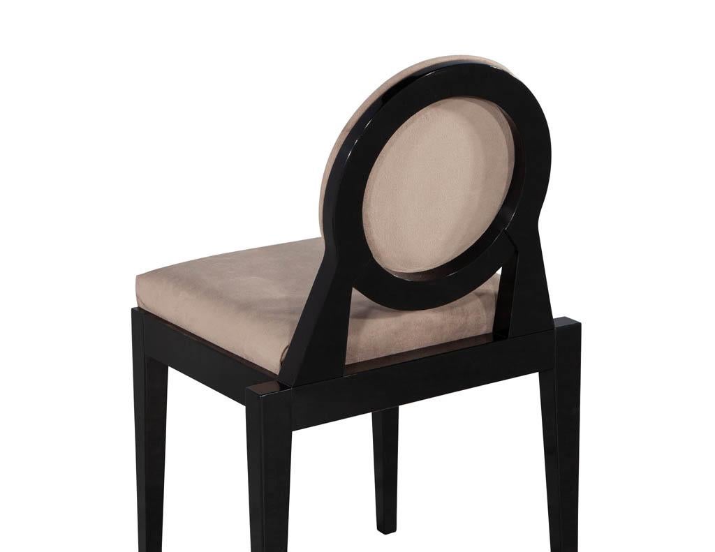 Set of 10 Custom Round Back Modern Dining Chairs Arrondi Chair For Sale 3