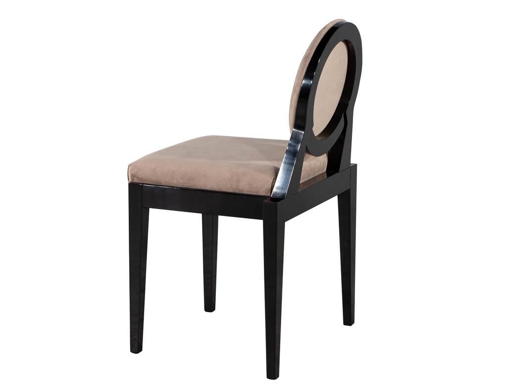 Canadian Set of 10 Custom Round Back Modern Dining Chairs Arrondi Chair For Sale