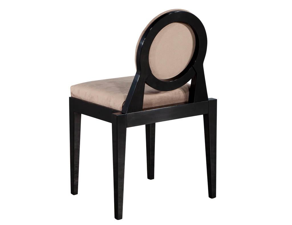 Set of 10 Custom Round Back Modern Dining Chairs Arrondi Chair In New Condition For Sale In North York, ON