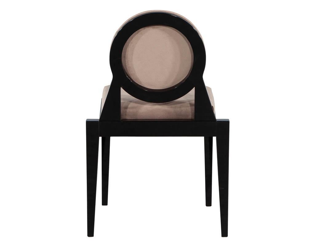 Contemporary Set of 10 Custom Round Back Modern Dining Chairs Arrondi Chair For Sale