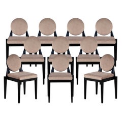 Ensemble de 10 chaises de salle à manger modernes à dossier rond personnalisées Arrondi
