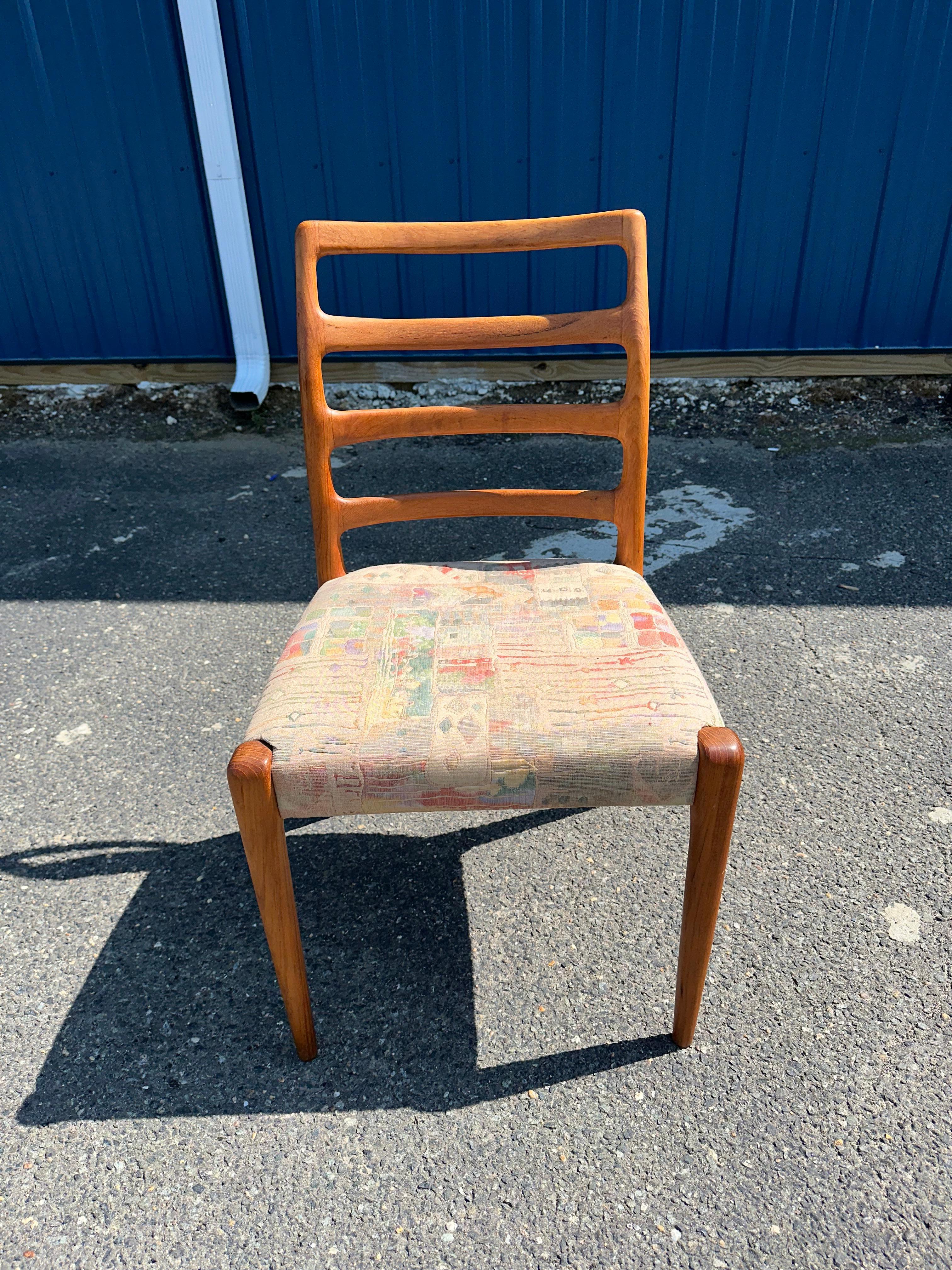 Teak Set of 10 Danish Ladder Back Chairs For Sale
