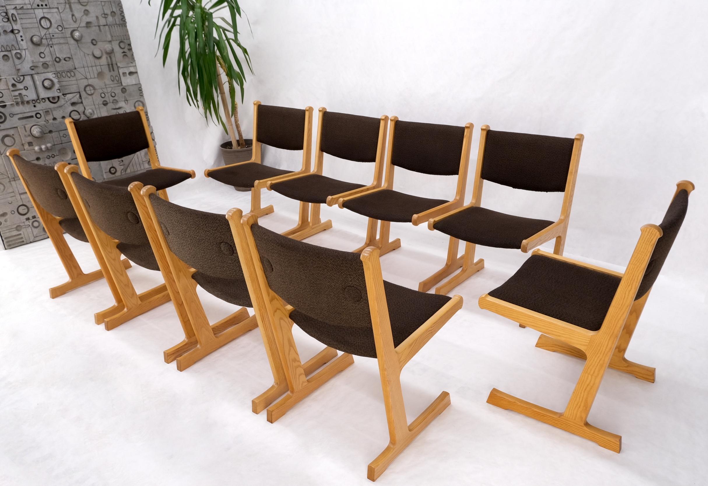 Set of 10 Danish Mid Century Modern Cado Dining Chairs Wool Upholstery Denmark For Sale 9