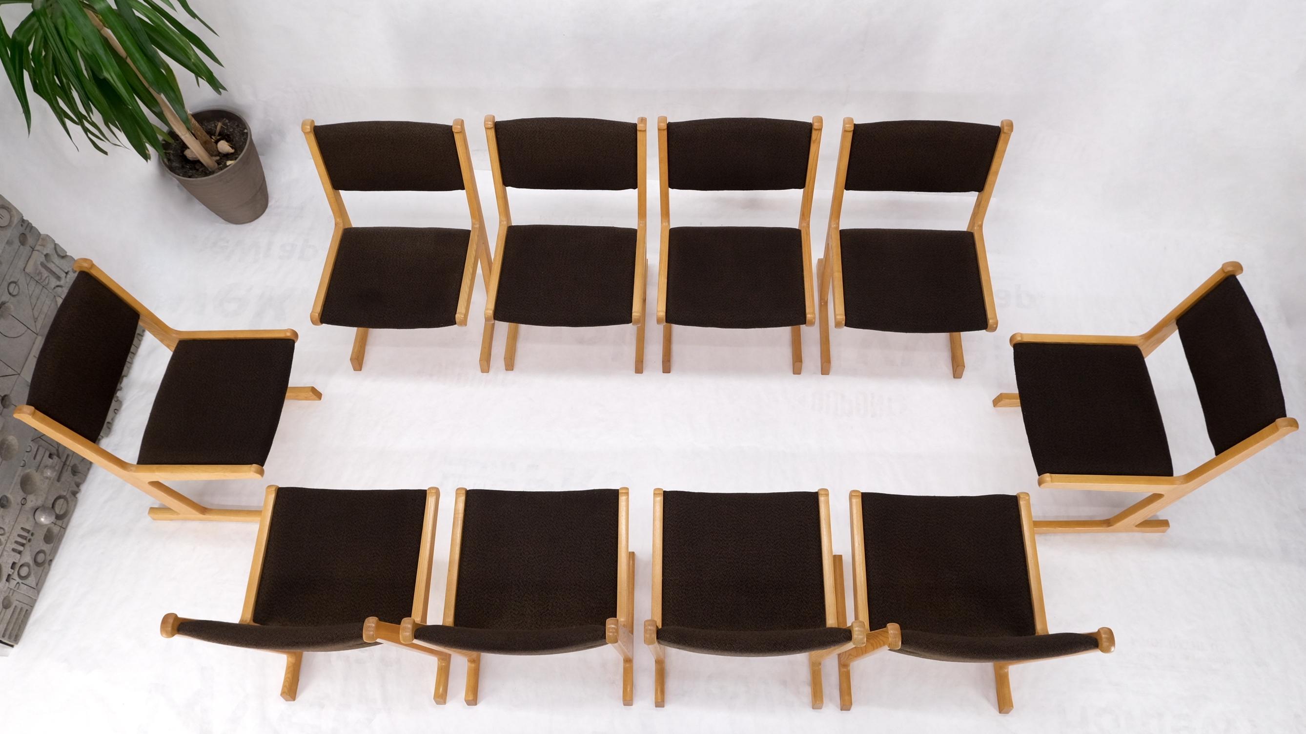 Set of 10 Danish Mid Century Modern Cado Dining Chairs Wool Upholstery Denmark For Sale 11