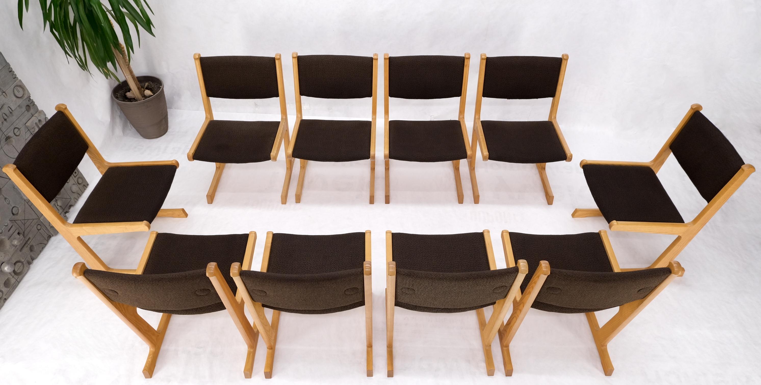 Set of 10 Danish Mid Century Modern Cado Dining Chairs Wool Upholstery Denmark For Sale 12