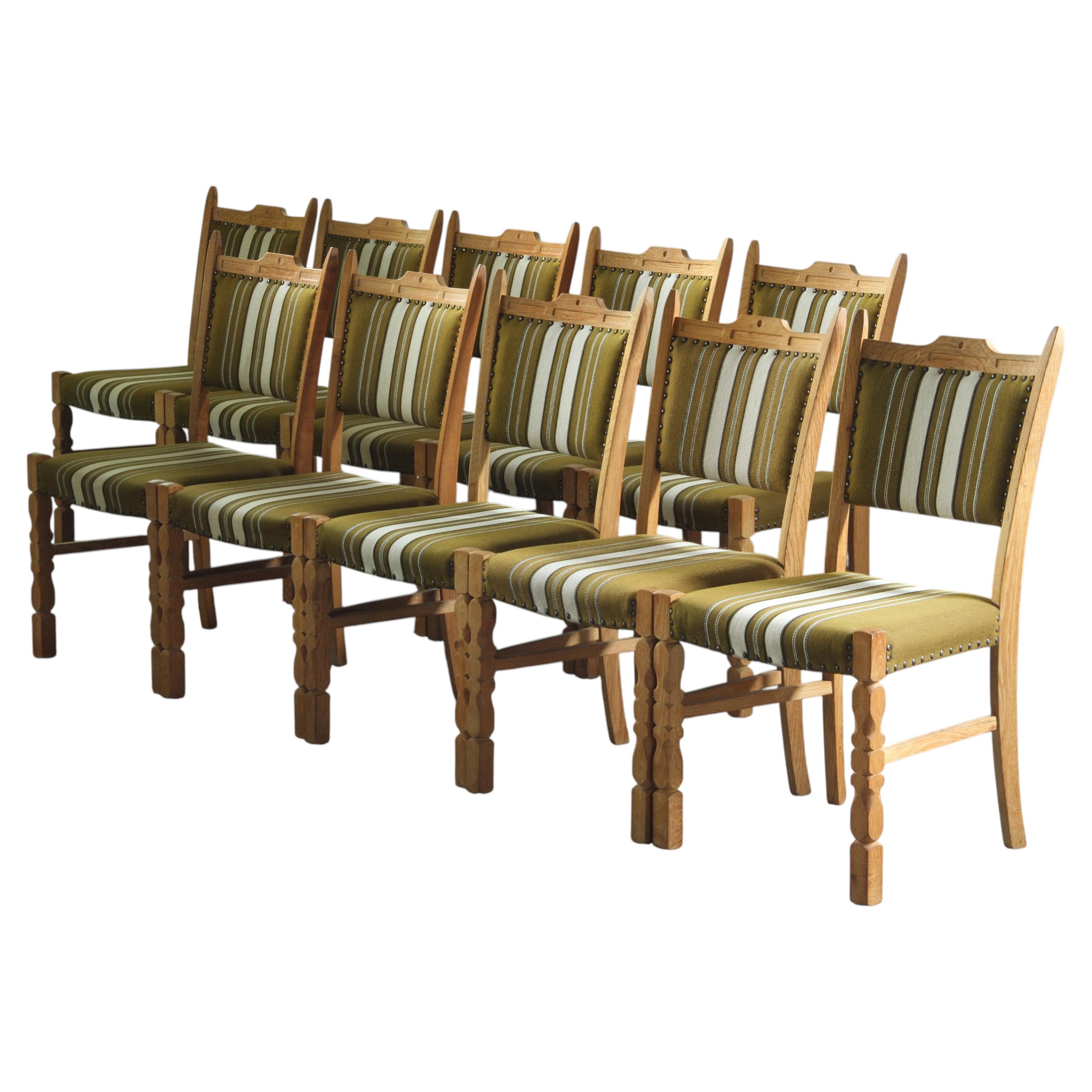 Set of 10 Danish Mid-Century Modern Oak Dining Chairs, 1960s
