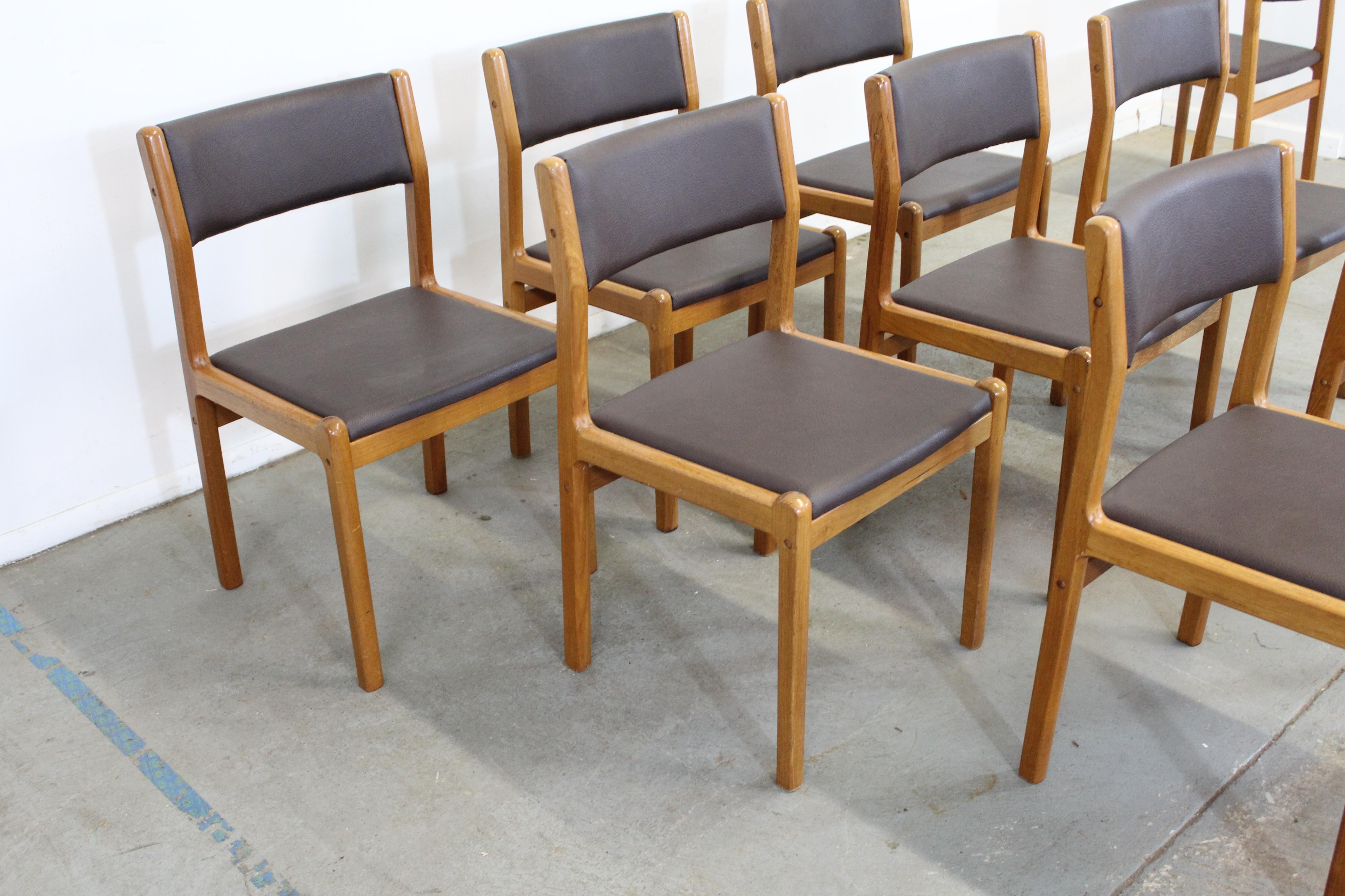 Set of 10 Danish Modern JL Moeller Teak Side Dining Chairs For Sale 7