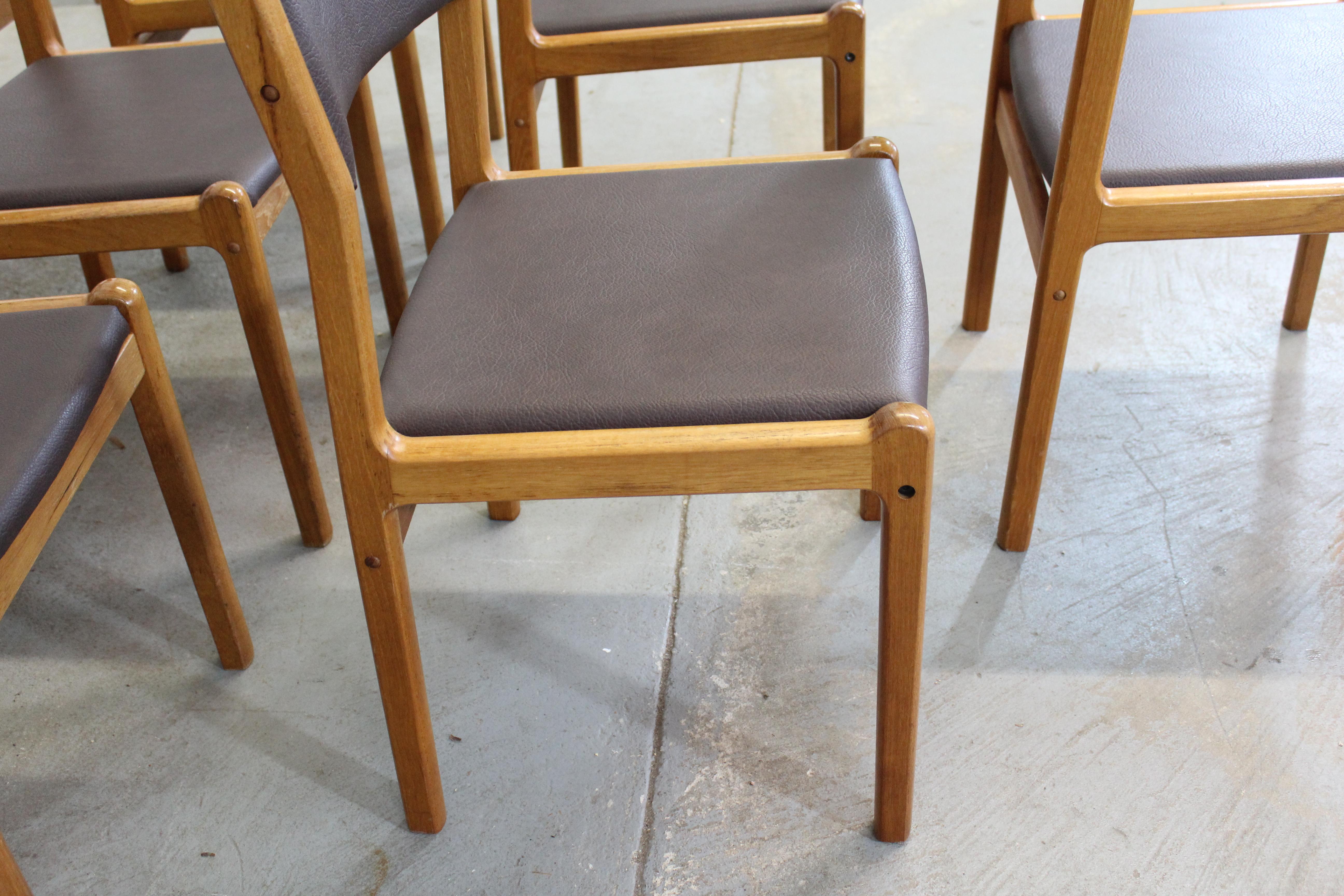 Set of 10 Danish Modern JL Moeller Teak Side Dining Chairs For Sale 9