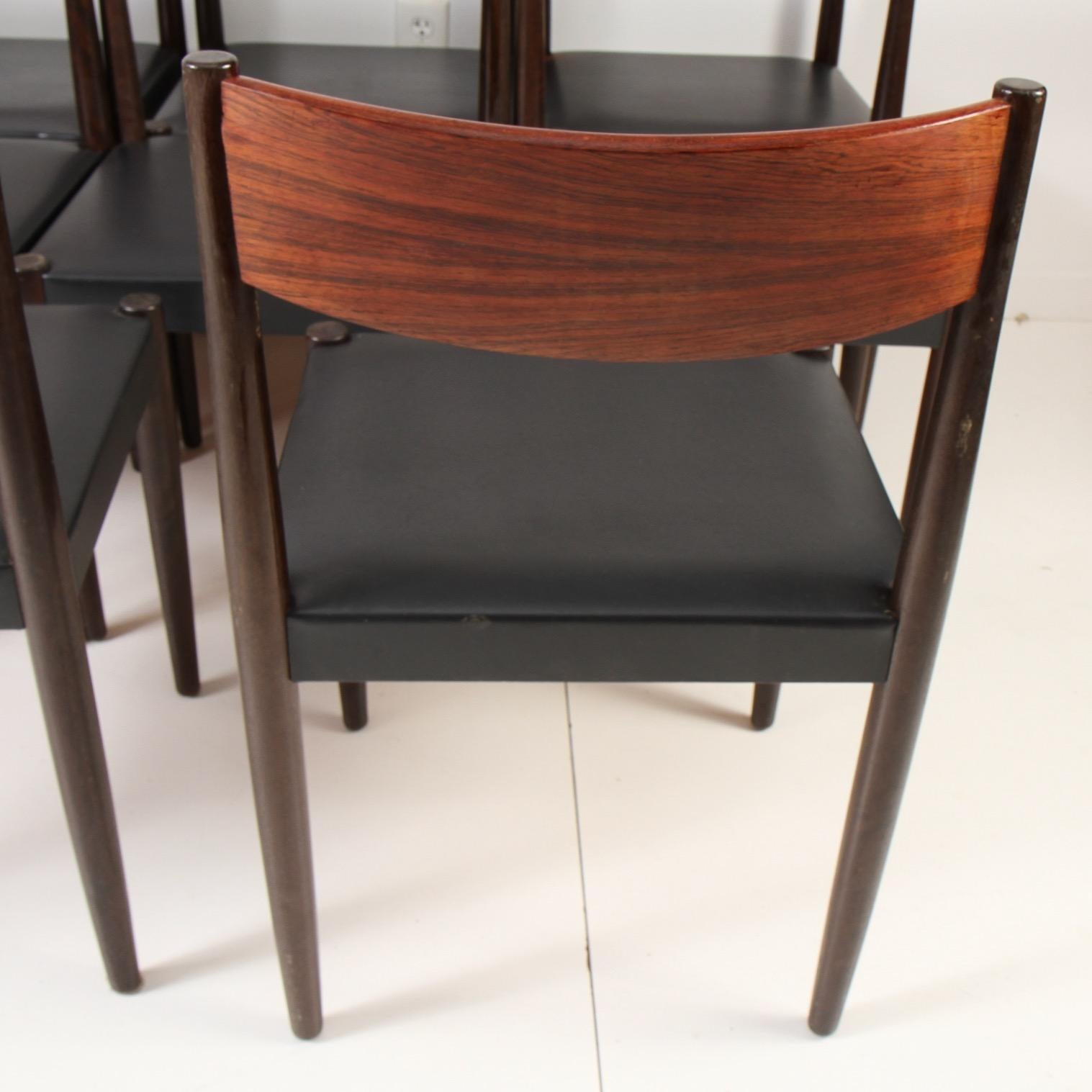 20th Century Set of 10 Danish Modern Rosewood Dining Chairs by Poul Volther for Frem Rojle