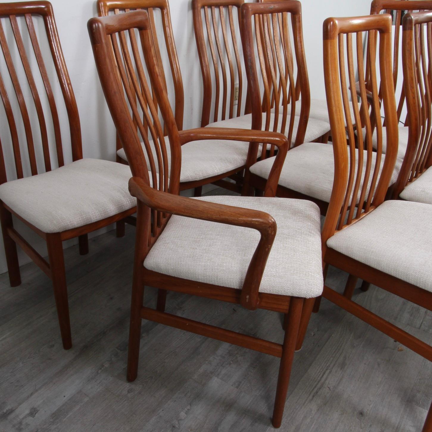 20th Century Set of 10 Danish Modern Teak Dining Chairs by SVA Møbler For Sale
