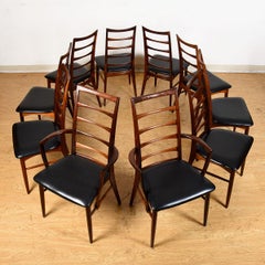 Set of 10 Danish Rosewood Koefoeds Hornslet Dining Chairs