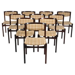 Ensemble de 10 chaises de salle à manger danoises en palissandre massif par SAX, c.C. 1960.