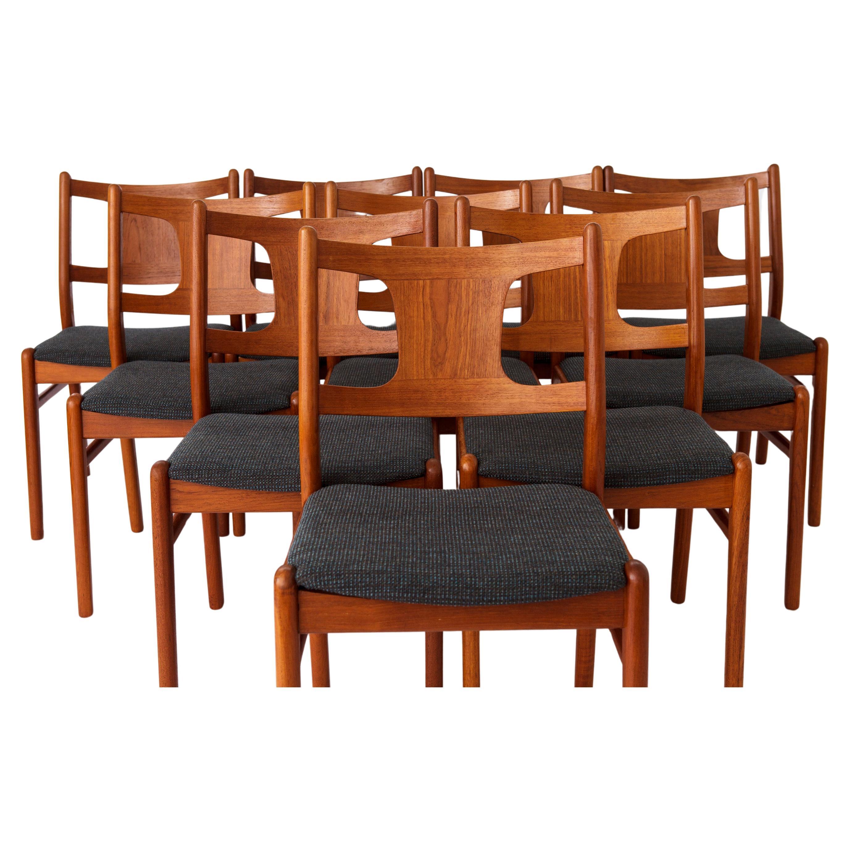 Set of 10 Danish Vintage Chairs 1960s For Sale at 1stDibs