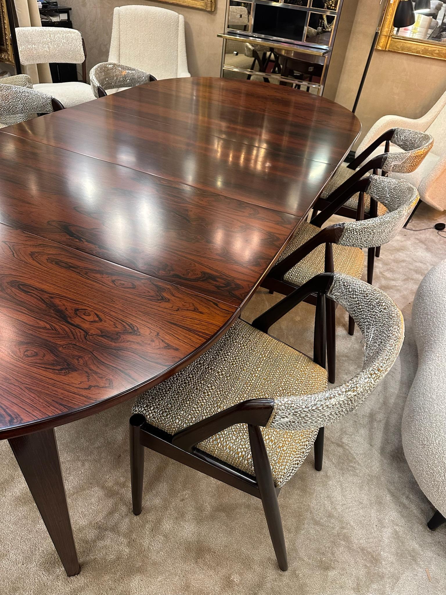 Tessuto Set di 10 sedie in teak scuro di Kai Kristiansen in vendita