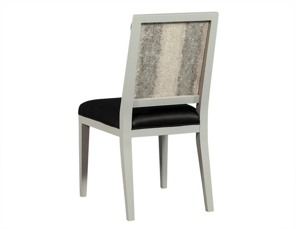 Woodwork Set of Ten Deco Style Roll Back Dining Chairs