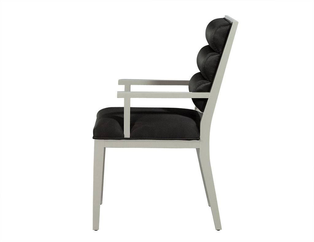 Contemporary Set of Ten Deco Style Roll Back Dining Chairs