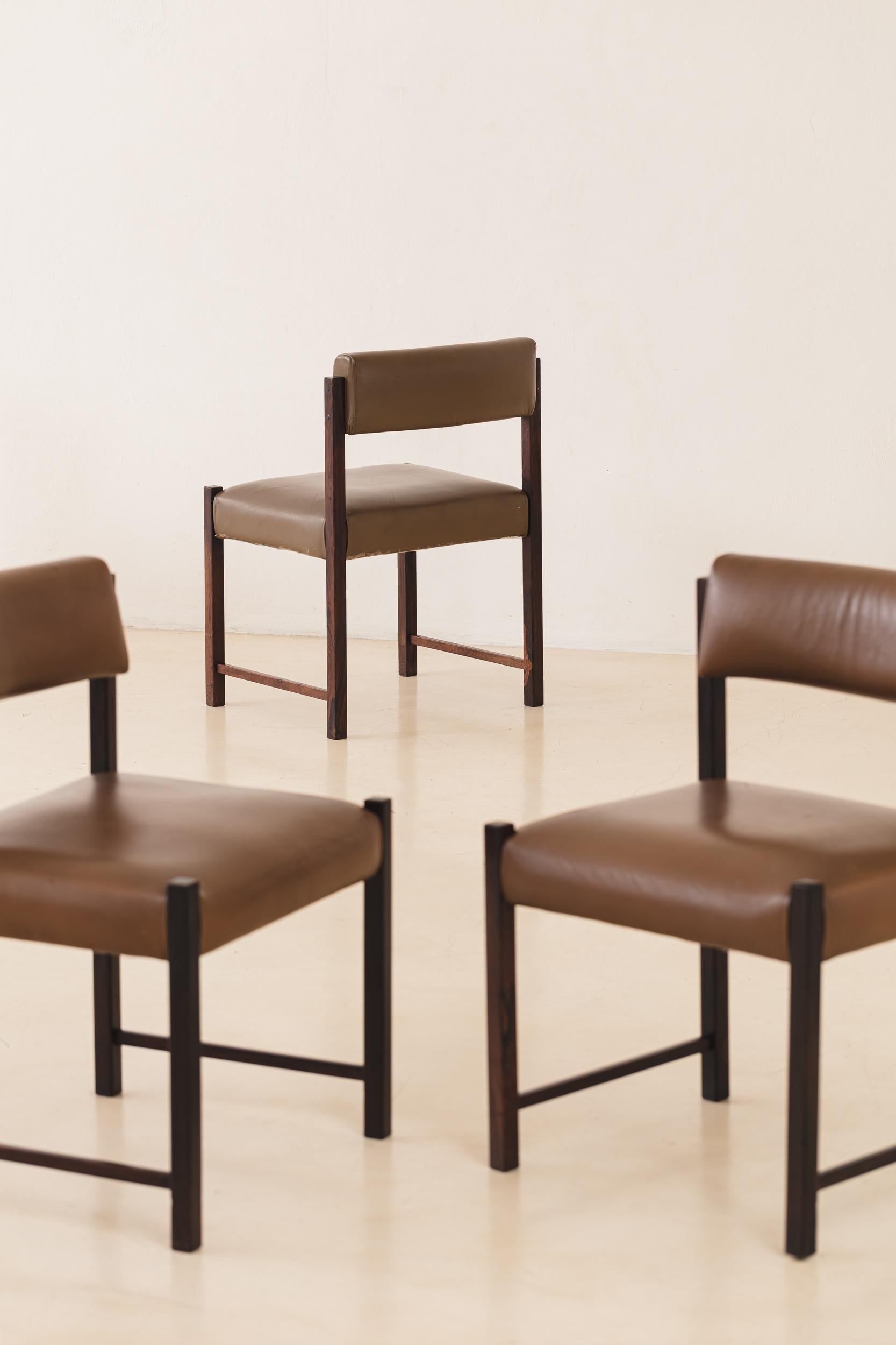 Ensemble de 10 chaises Del Rey de Jorge Zalszupin, design du milieu du siècle dernier, Brésil, 1960 en vente 1