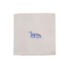 Set of 10 Delft miniature landscape tiles, c. 1650