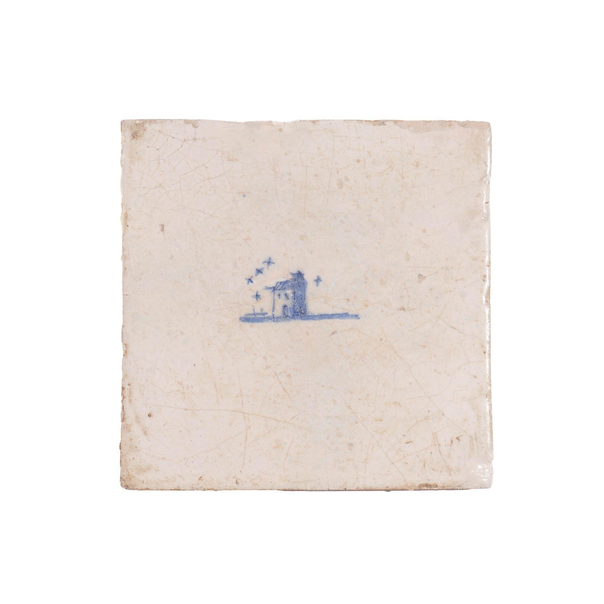 Satz von 10 Delfter Miniatur-Landschaftsfliesen, um 1650 im Angebot 2