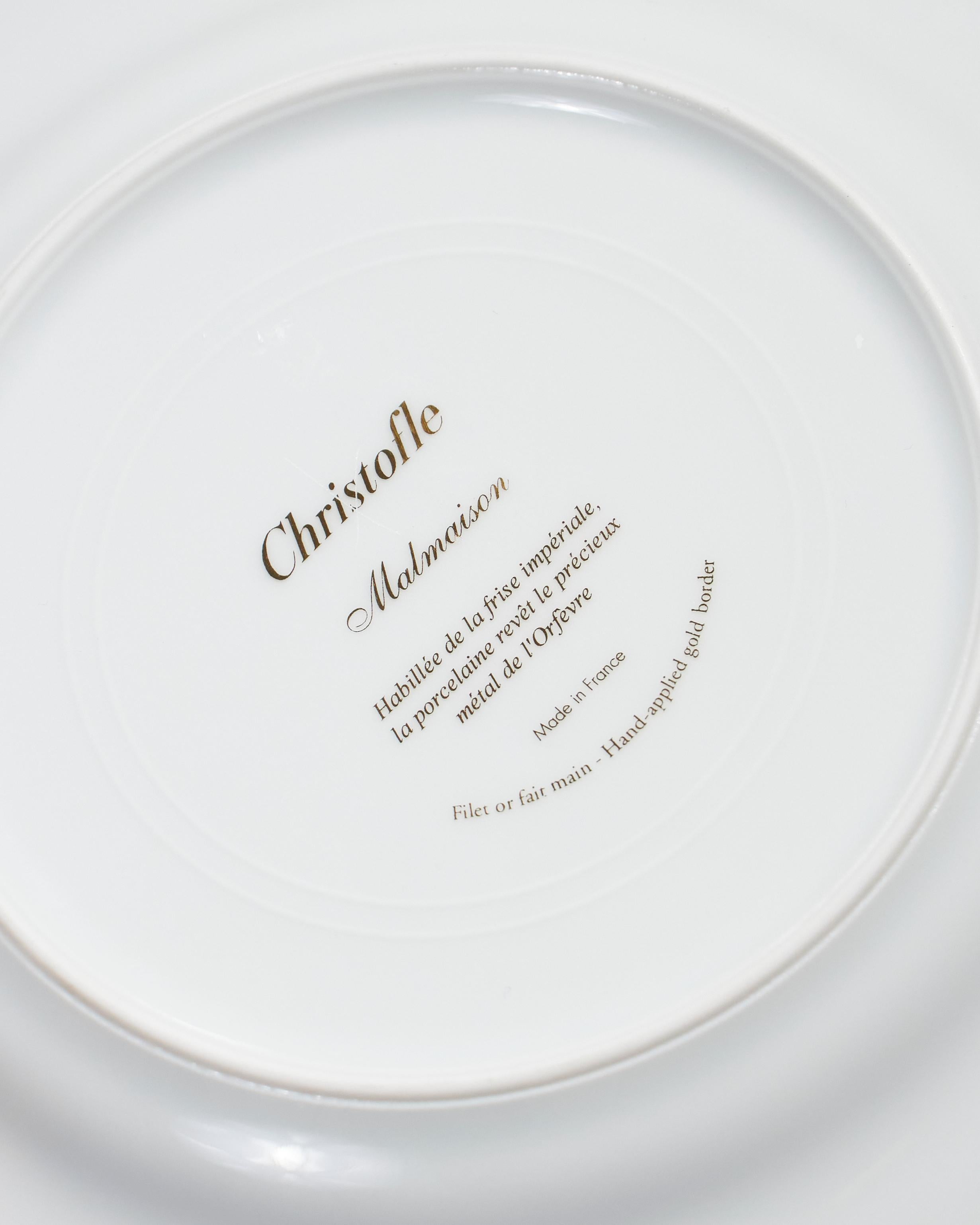 20ième siècle Ensemble de 10 assiettes à dessert en porcelaine, Christofle, années 1960. en vente