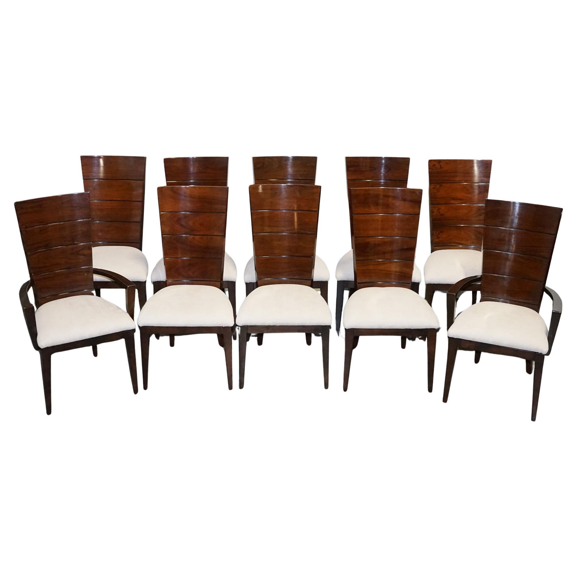 SATZ VON  10 DINING ART DECO Style CHAIRS BY GIORGIO COLLECTION ITALIAN DESiGNER