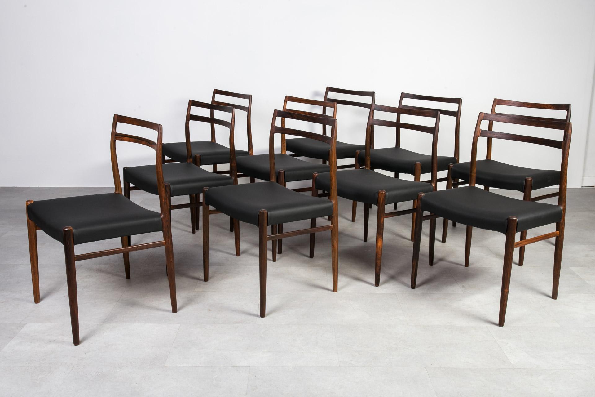 Satz von 10 Esszimmerstühlen von Alf Aarseth für Gustav Bahus, 1960er Jahre, vollständig restauriert im Angebot 2