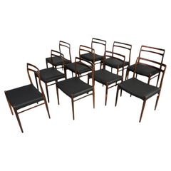 Juego de 10 sillas de comedor de Alf Aarseth para Gustav Bahus, años 60, totalmente restauradas
